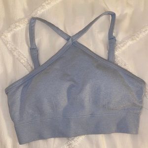 Powder Blue Halter Sports Bra Bo + Tee